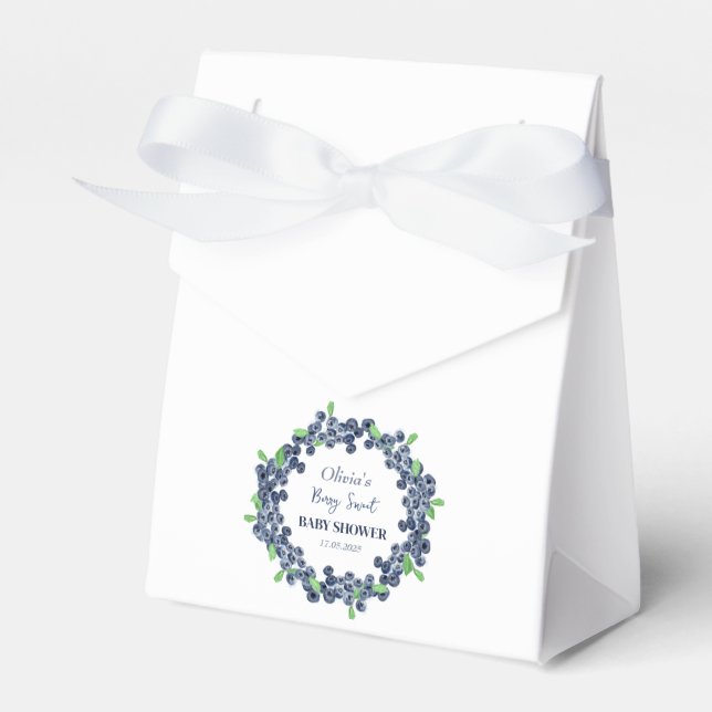 Berry Sweet Baby Shower Blueberry Baby Girl Boy Favour Box (Front Side)