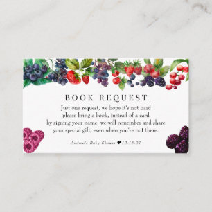 Berry Sweet Baby Shower Books For Baby Enclosure Card