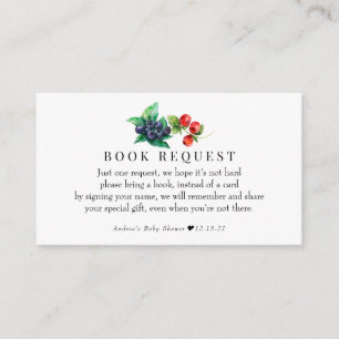 Berry Sweet Baby Shower Books For Baby Enclosure Card