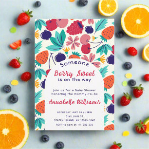 Berry Sweet Baby Shower Colourful Fruit Summer  Invitation