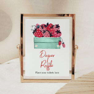 Berry Sweet Baby Shower Diaper Raffle Poster