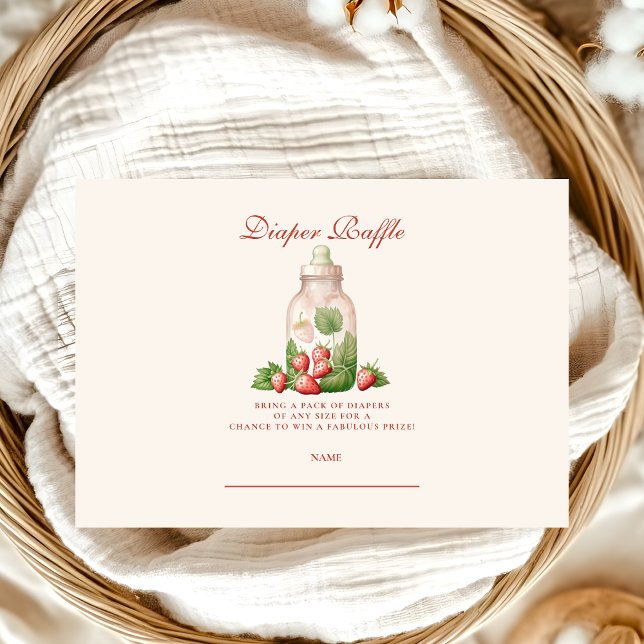 Berry Sweet Baby Shower Diapper Raffle Enclosure Card (Creator Uploaded)