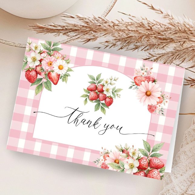 Berry Sweet Baby Shower Folded Thank You Cards (Creator Uploaded)
