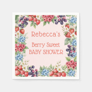 Berry Sweet Baby Shower frame of berries Napkin