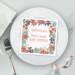 Berry Sweet Baby Shower frame of berries Napkin