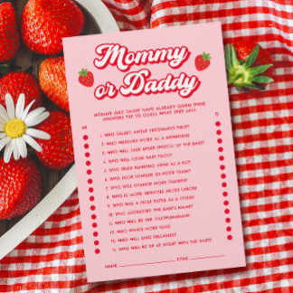 Berry Sweet Baby Shower Game Guess Who Mummy Daddy