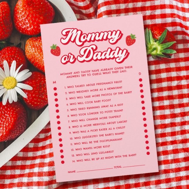 Berry Sweet Baby Shower Game Guess Who Mummy Daddy (Creator Uploaded)
