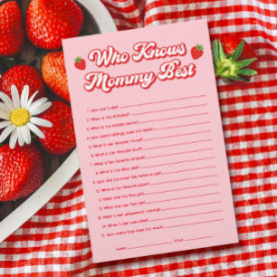 Berry Sweet Baby Shower Game Who Knows Mummy Best