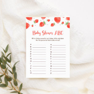 Berry Sweet Baby Shower Games Baby Shower ABC Card