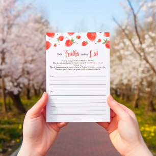 Berry Sweet Baby Shower Games Card, Shower Game Invitation