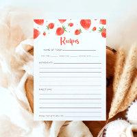Berry Sweet Baby Shower Games, Recipe Card