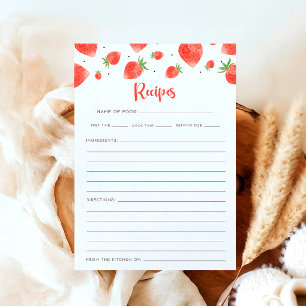 Berry Sweet Baby Shower Games, Recipe Card