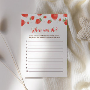 Berry Sweet Baby Shower Games, Where Was She Game Invitation
