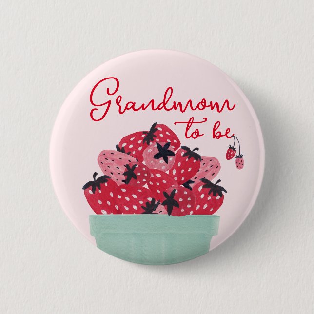 Berry Sweet Baby Shower Grandma Button (Front)