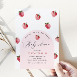 Berry sweet baby shower invitation