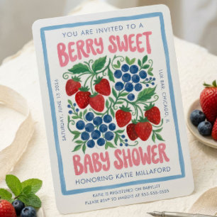 Berry Sweet Baby Shower Invitation Strawberry
