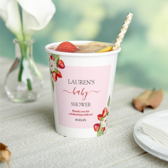 Berry Sweet Baby Shower Paper Cups (Insitu)