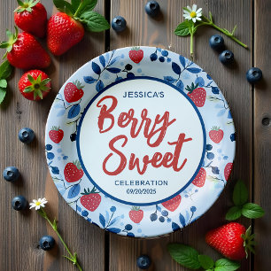 Berry Sweet Baby Shower Paper Plate