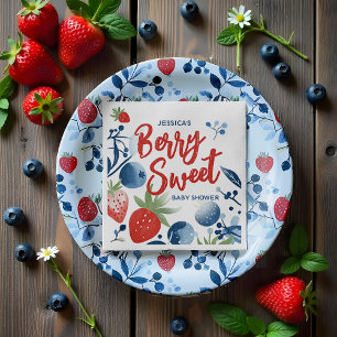 Berry Sweet Baby Shower Paper Plate Napkin