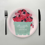 Berry Sweet Baby Shower Paper Plates Strawberry<br><div class="desc">This berry sweet design features a basket of freshly picked watercolor strawberries in a berry basket. Easily change the background colour! See the entire collection for more matching items!</div>