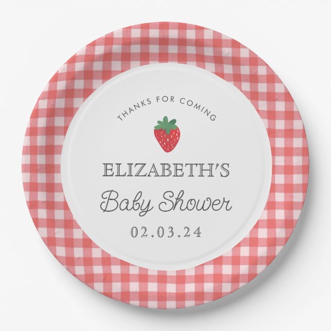 Berry Sweet Baby Shower Picnic  Paper Plate (Front)