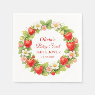 Berry Sweet Baby Shower Strawberry Baby Girl Boy Napkin