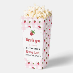 Berry Sweet Baby Shower Strawberry Gingham Favour Box