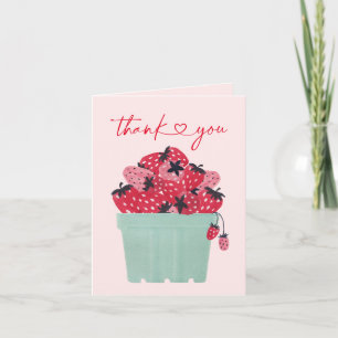 Berry Sweet Baby Shower Strawberry Thank You Cards