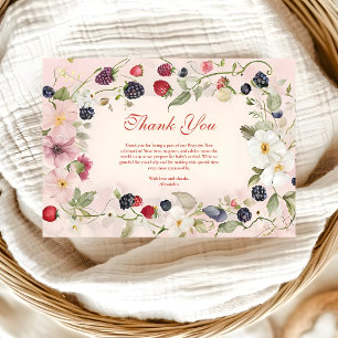  Berry Sweet Baby Shower Thank You Card