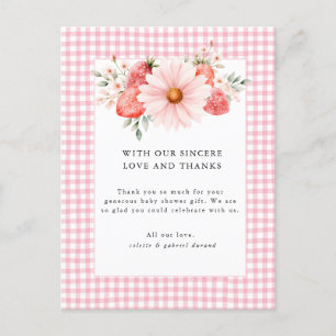 Berry Sweet Baby Shower Thank You  Postcard