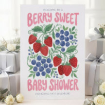 Berry Sweet Baby Shower Welcome Sign | Strawberry 