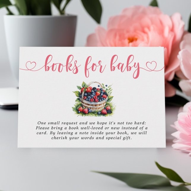 Berry Sweet Baby Shower Wild Berries Books Enclosure Card (Creator Uploaded)