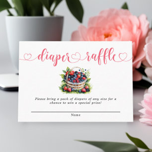Berry Sweet Baby Shower Wild Berries Diaper Raffle Enclosure Card