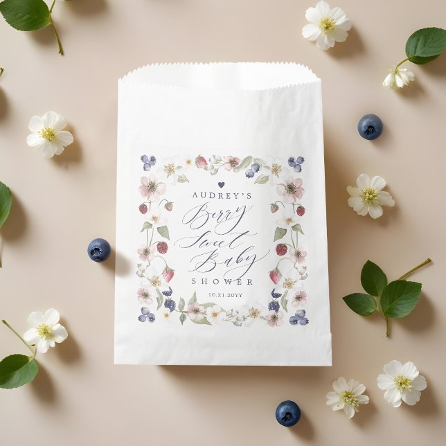 Berry Sweet Baby Shower Wild Berries & Flowers Favour Bag (Berry Sweet Baby Shower Wild Berries & Flowers Favor Bag)