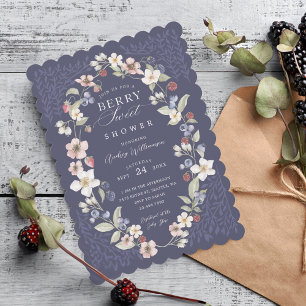 Berry Sweet Baby Shower Wild Berries & Flowers Invitation