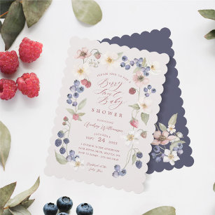 Berry Sweet Baby Shower Wild Berries & Flowers Invitation