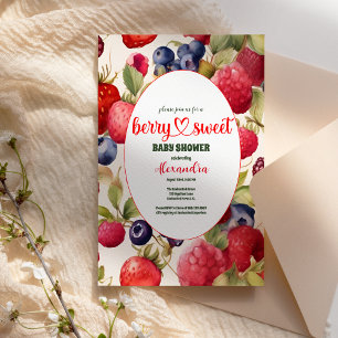 Berry Sweet Baby Shower Wild Berries & Flowers Invitation