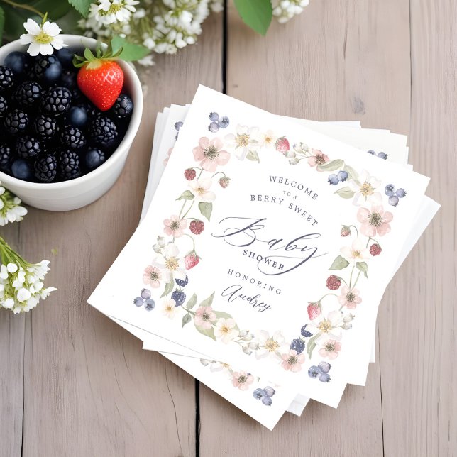 Berry Sweet Baby Shower Wild Berries & Flowers Napkin (Berry Sweet Baby Shower Wild Berries & Flowers Napkins)