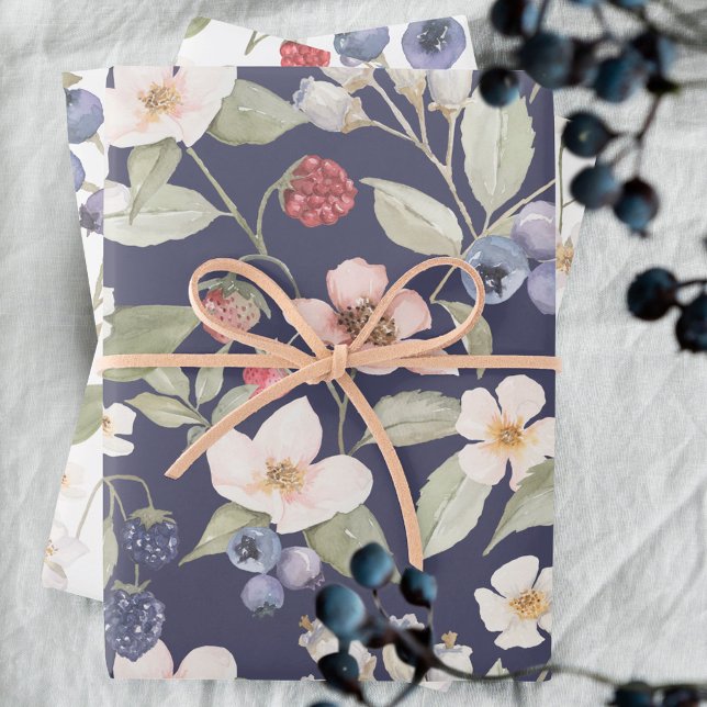 Berry Sweet Baby Shower Wild Berries & Flowers Wrapping Paper Sheet (Berry Sweet Baby Shower Wild Berries & Flowers Wrapping Paper Sheets)