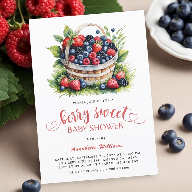 Berry Sweet Baby Shower Wild Berries  Invitation (Creator Uploaded)