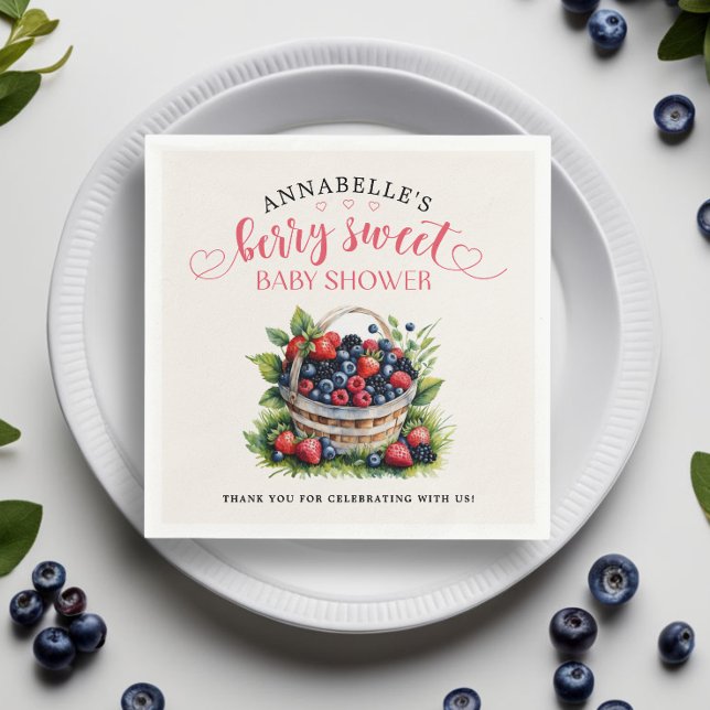 Berry Sweet Baby Shower Wild Berries  Napkin (Creator Uploaded)