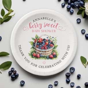 Berry Sweet Baby Shower Wild Berries Paper Plate