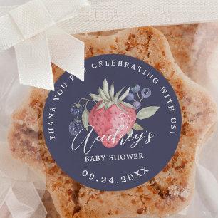Berry Sweet Baby Shower Wild Berries Thank You Classic Round Sticker