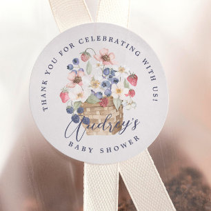 Berry Sweet Baby Shower Wild Berries Thank You Classic Round Sticker