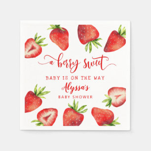 Berry Sweet Baby Strawberry Baby Shower Napkin