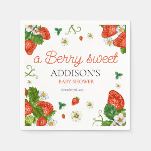 Berry Sweet Baby Strawberry Baby Shower Napkin