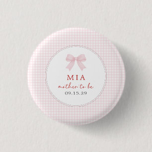 Berry Sweet Baby Strawberry Coquette Gingham 3 Cm Round Badge