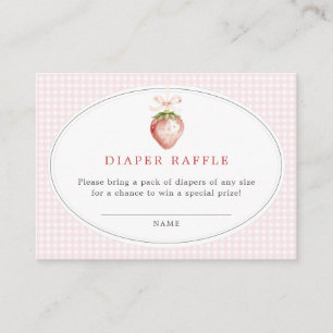 Berry Sweet Baby Strawberry Gingham  Baby Shower Enclosure Card