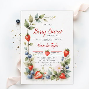 Berry Sweet Berries Garden Summer Chic Baby Shower Invitation