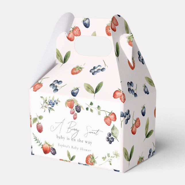 Berry Sweet Berries Girl Baby Shower Favour Box (Front Side)